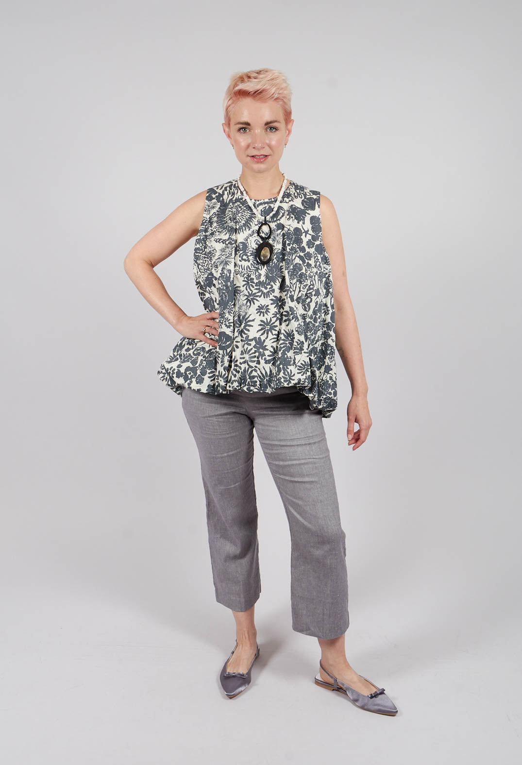 Diagonal Trousers in Medium Grey