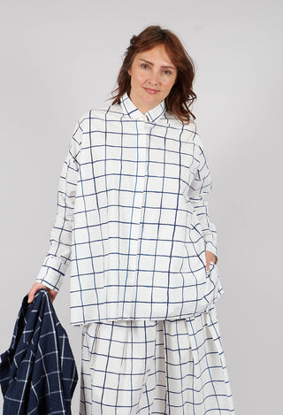 Sarita Printed Shirt in Blue Check