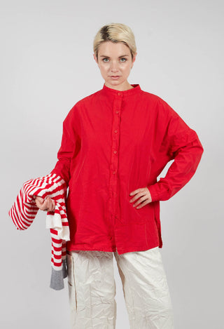 Grandad Collar Shirt in Pomodoro