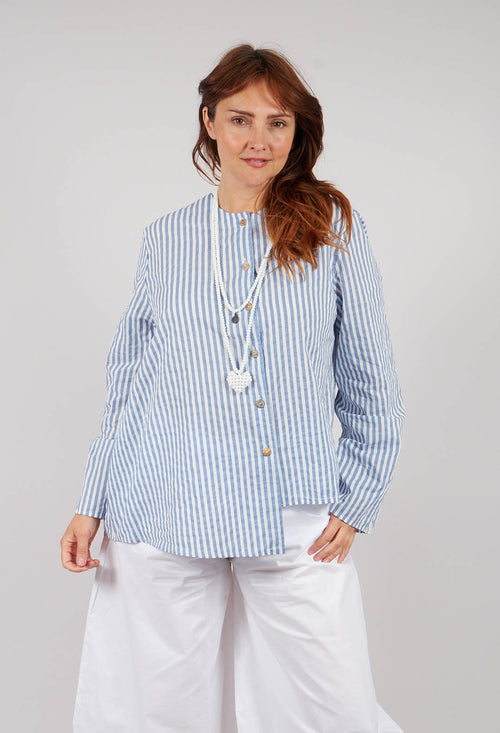 Asymmetrical Blouse in Riga Sky