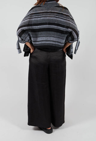Wide Leg Plain Trousers in Nero