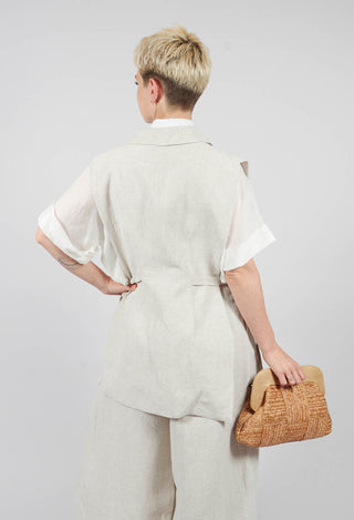 Strings Linen Waistcoat in Naturale