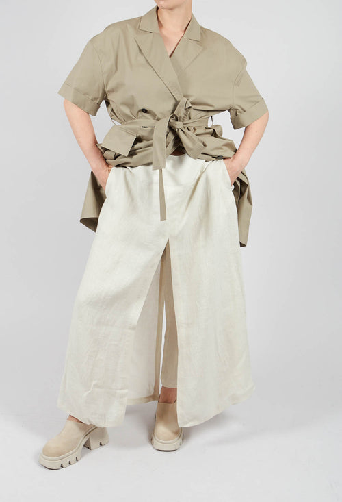 Wide Leg Trouser in Greige