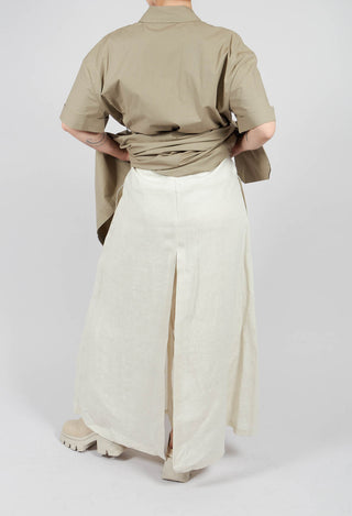 Wide Leg Trouser in Greige