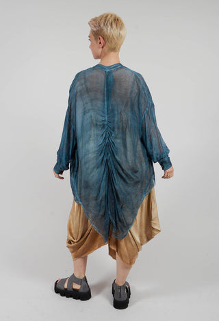 Draped Shirt in Blue Matisse