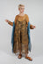 Long Dress with Asymmetric Hem in Bronze Honey Print
