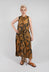 Sleeveless Dress in Marble Print Bronze Honey