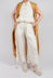 Trousers with Double Ruffle in Antique White