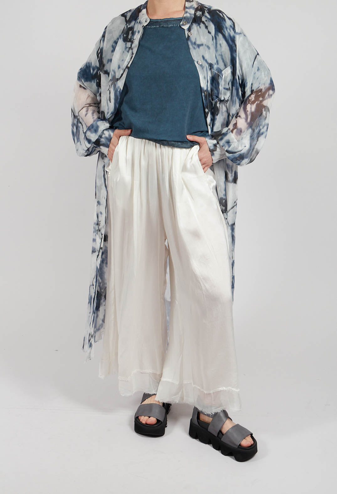 Palazzo Trousers in Plain Antique White