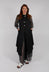 Asymmetric Long Gilet in Black