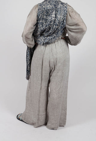 Linen Palazzo Trousers in Grey Shadow