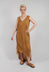 Sleeveless Dress with Ruffle in Bronze Honey