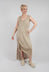 Sleeveless Dress with Ruffle in Sand Shell