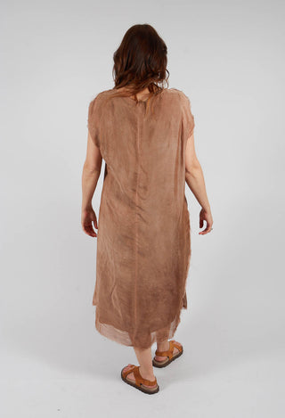 Long Dress with Short Sleeves in Spicy Cinnamon