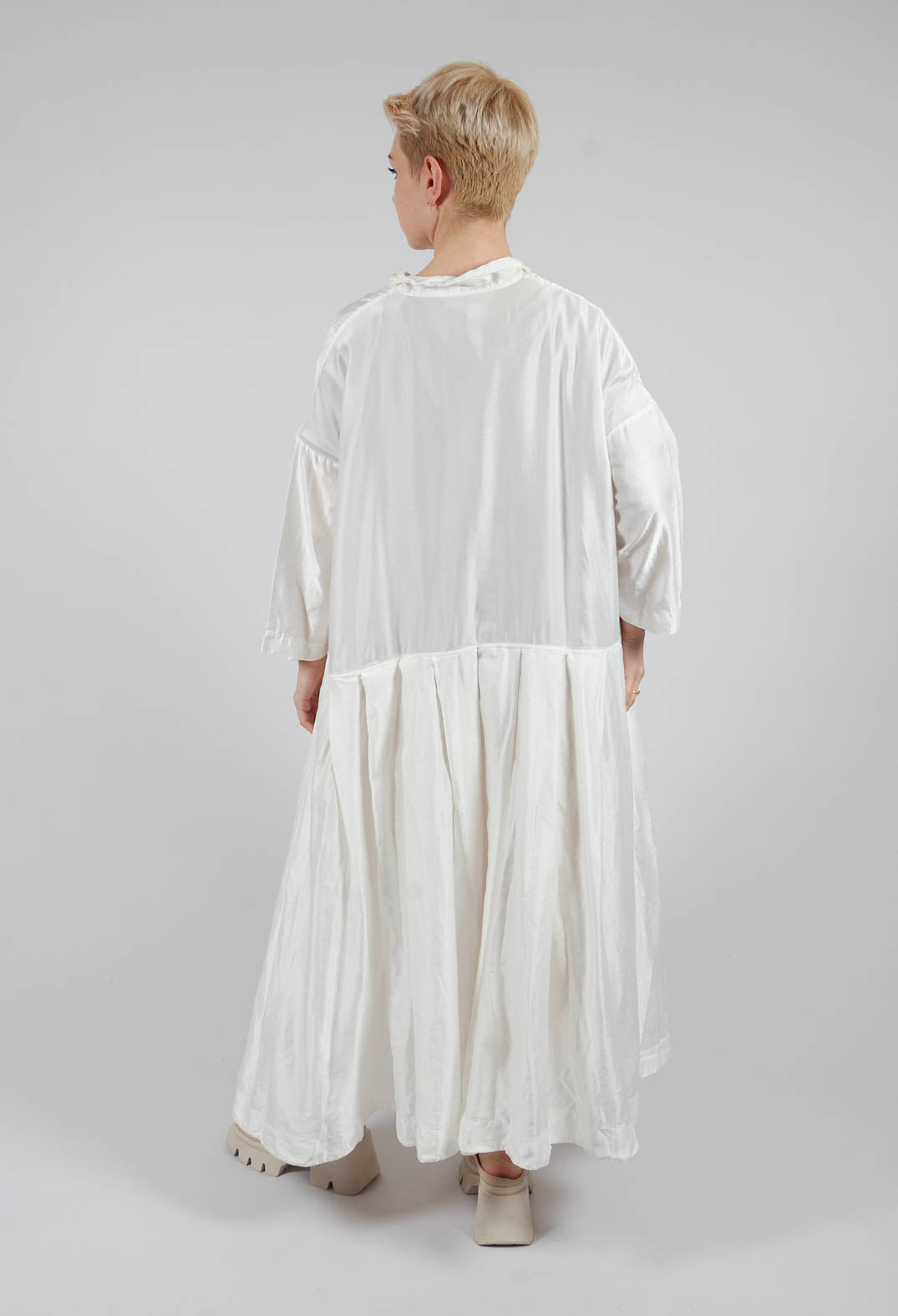 Pleated Collar Dress SC in Milk