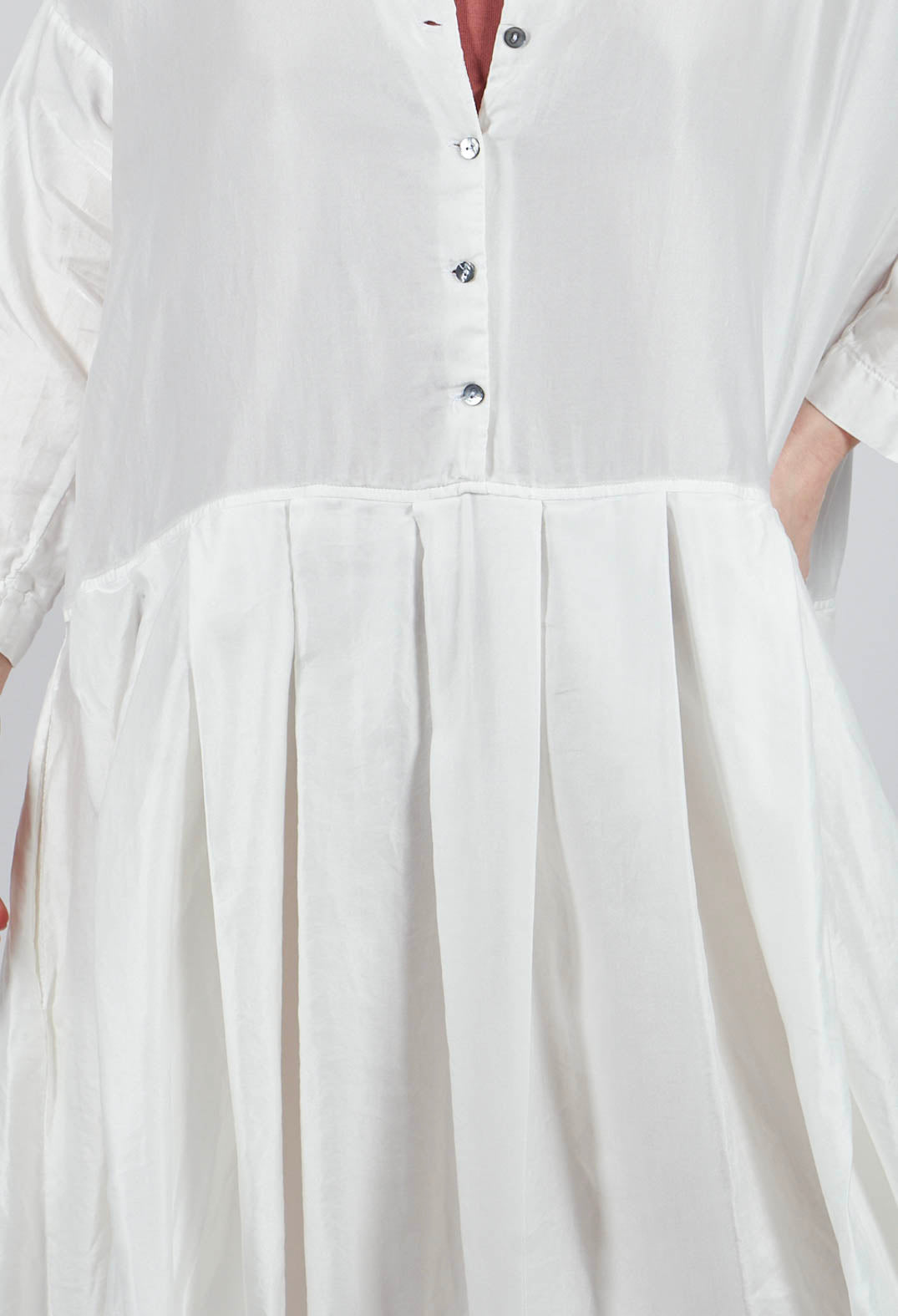 Pleated Collar Dress SC in Milk