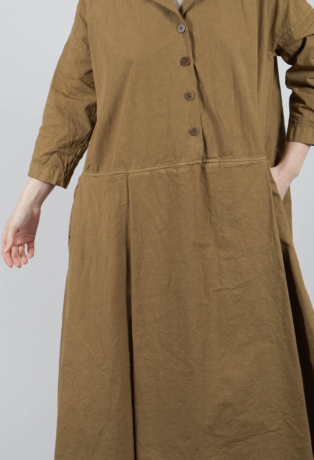 Tailored Collar Dress CC in Gold