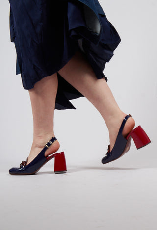 Sopel Block Heel in Navy