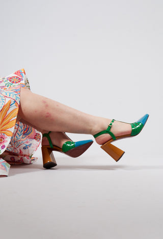 Loye T-Bar Pointed Heel in Sky