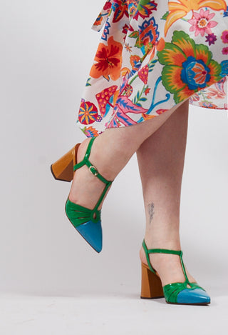 Loye T-Bar Pointed Heel in Sky