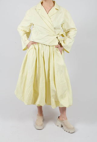 Midi Bubble Skirt in Lemon Stripes