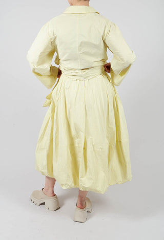 Midi Bubble Skirt in Lemon Stripes
