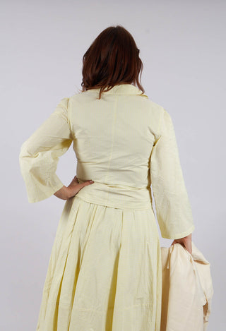 Long Sleeved Wrap Top in Yellow Stripes