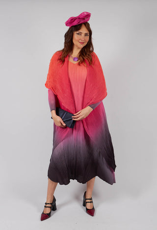 Collare Coat in Tangerine Pink Glow