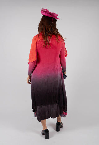 Collare Coat in Tangerine Pink Glow