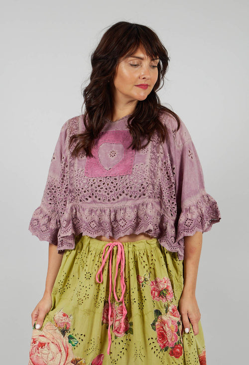 Eyelet Rosemary Blouse in Purple  Boba