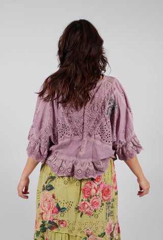 Eyelet Rosemary Blouse in Purple  Boba