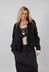 Cropped Jacket with Frilled Hem in Turf Black - 1031103