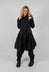 Coat with Frilled Hem in Turf Black - 1031206