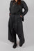 Wide Leg Drop Crotch Trousers in Swamp - 1160103