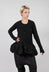 Jersey Jacket with Peplum Hem in Black - 1181111