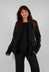 Tailored Jacket with Drawstring Pockets in Black - 1191105