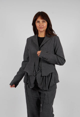 Tailored Jacket with Drawstring Pockets in Swamp Mel - 1191105