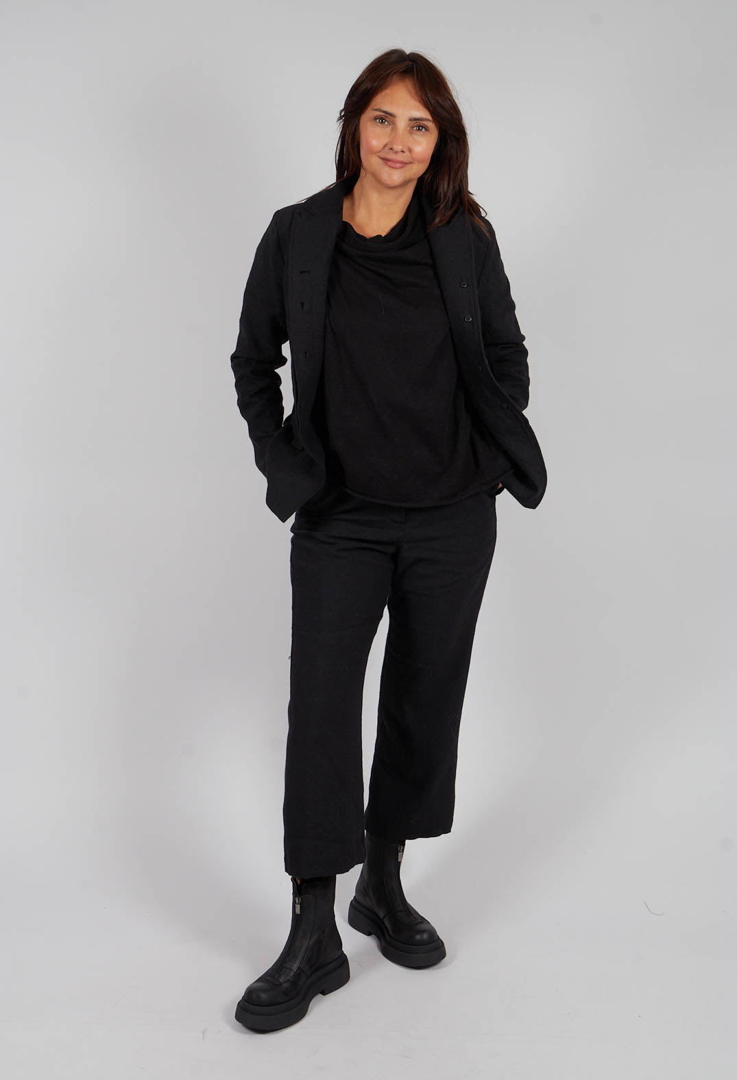 Button Through Blazer in Black - 1191110