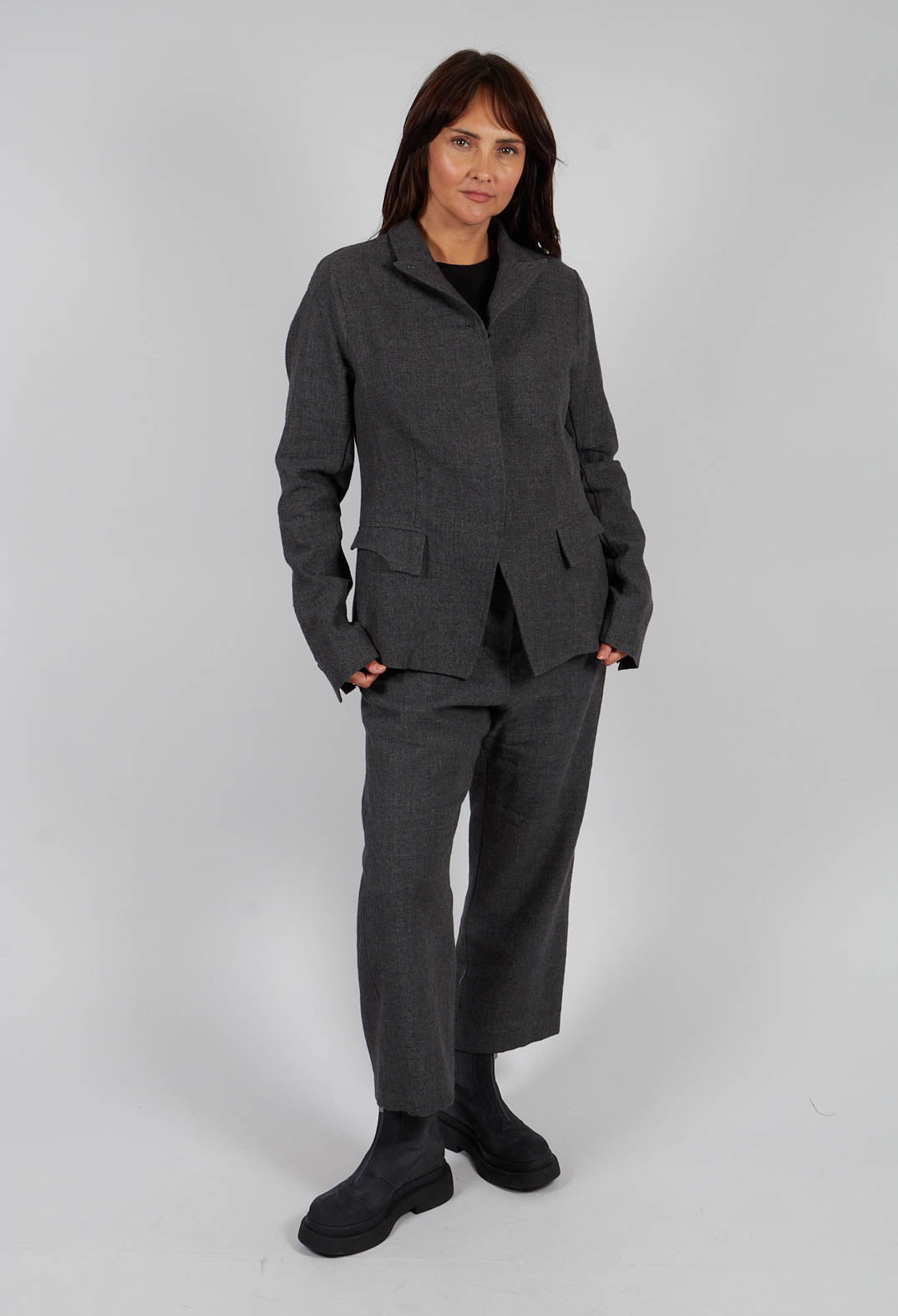 Button Through Blazer in Swamp Mel - 1191110