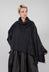Button Through Cape in Crow Mel - 1337707