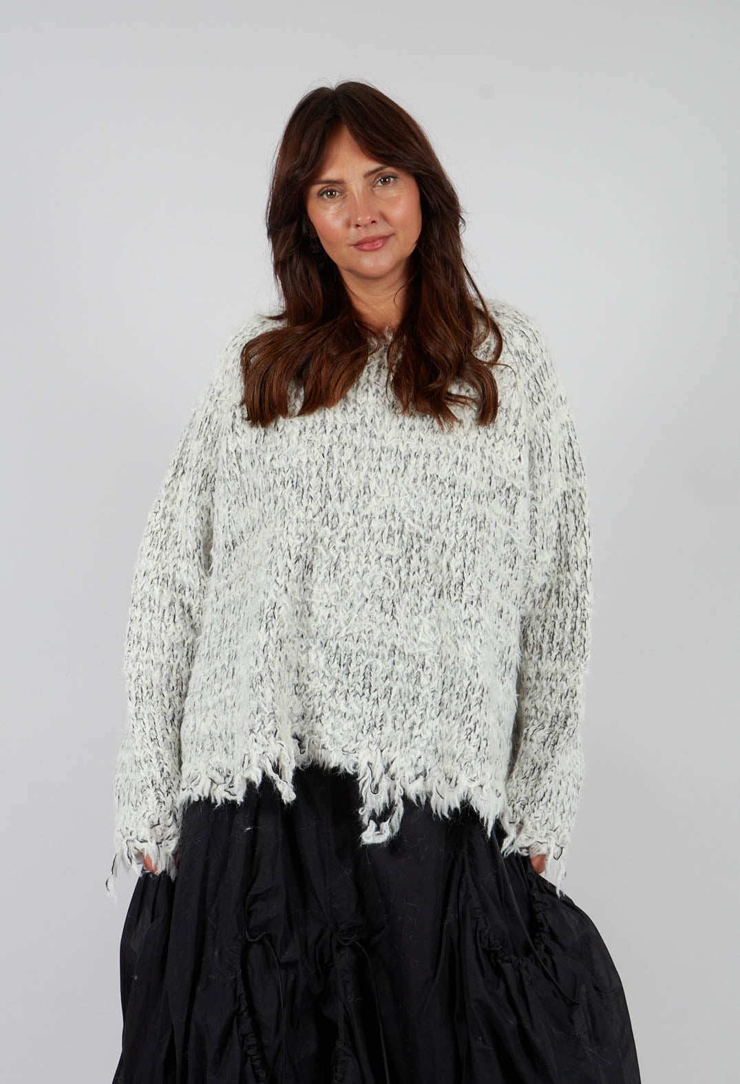 Oversized Jumper in Lt Bone Mel - 1380701
