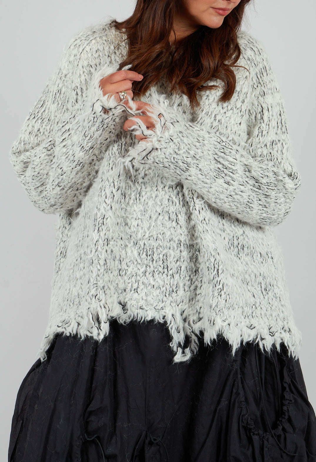 Oversized Jumper in Lt Bone Mel - 1380701
