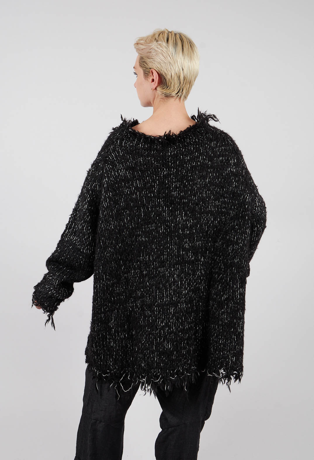 Longline Oversized Jumper in Bone Mel - 1380702