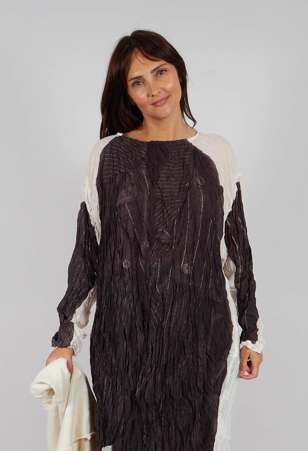 Tunic Dress in Bone Panel Print - 1471909