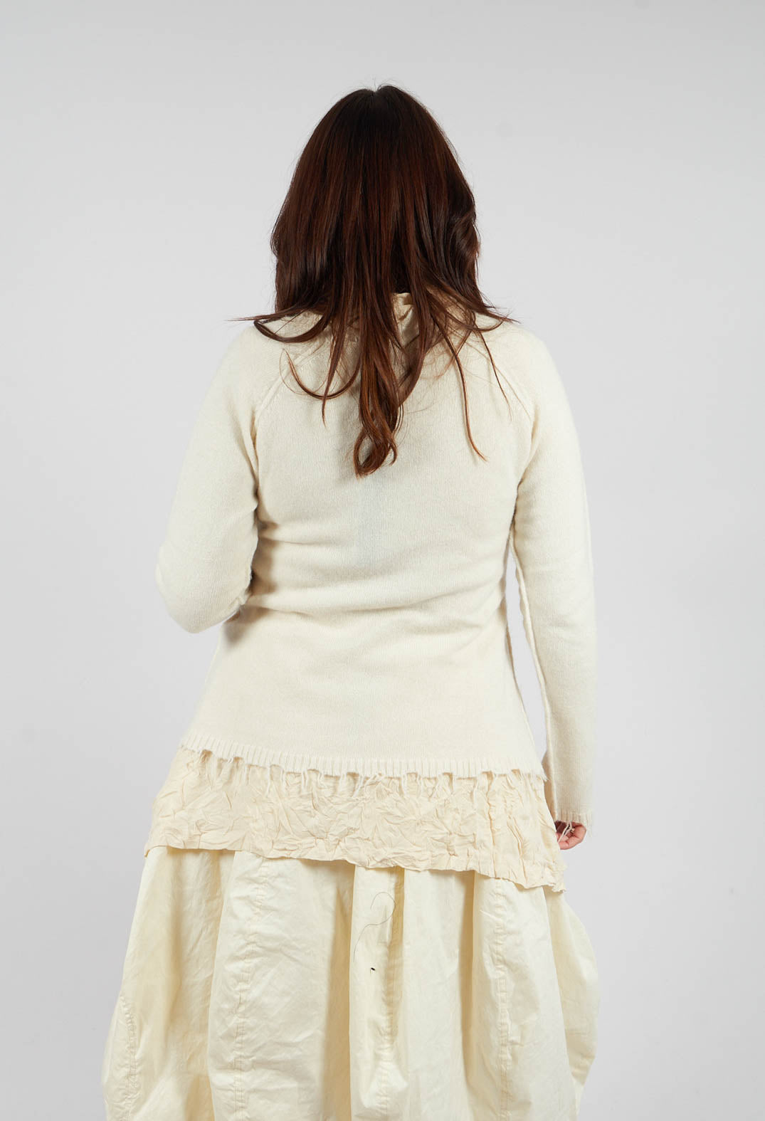 Jumper with Asymmetric Neckline in Bone - 1530701