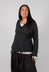 Zip Through Hooded Cardigan in Crow Mel - 1537105