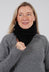 Knitted Hat with Raw Edges in Black - 1534608