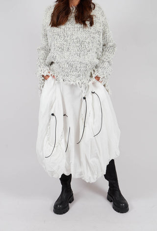 Tulip Skirt with Drawstring Pockets in Bone Paper - 1550304