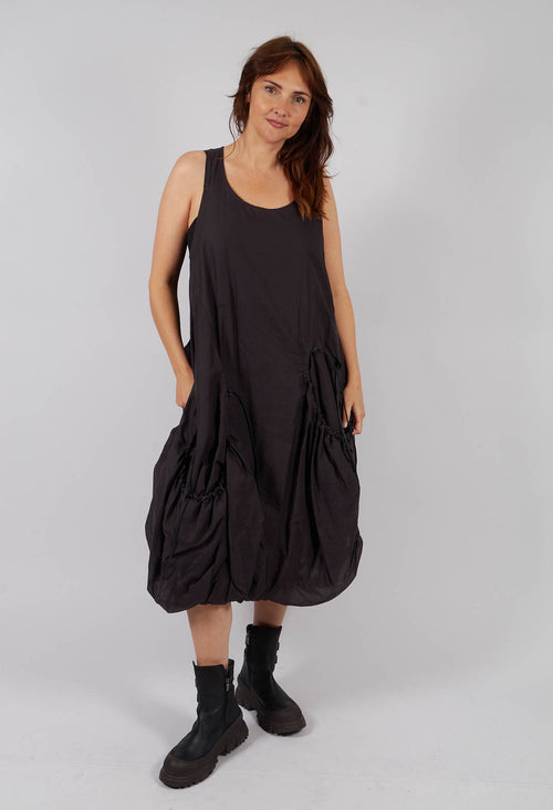 Sleeveless Dress with Drawstring Pockets in Turf Paper - 1550905