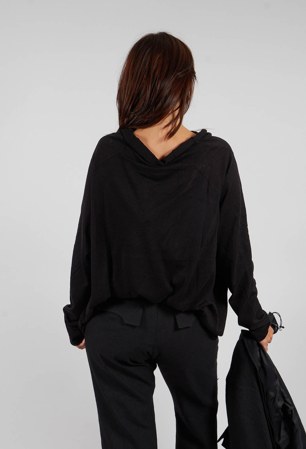 Boat Neck Jumper in Black - 1740702